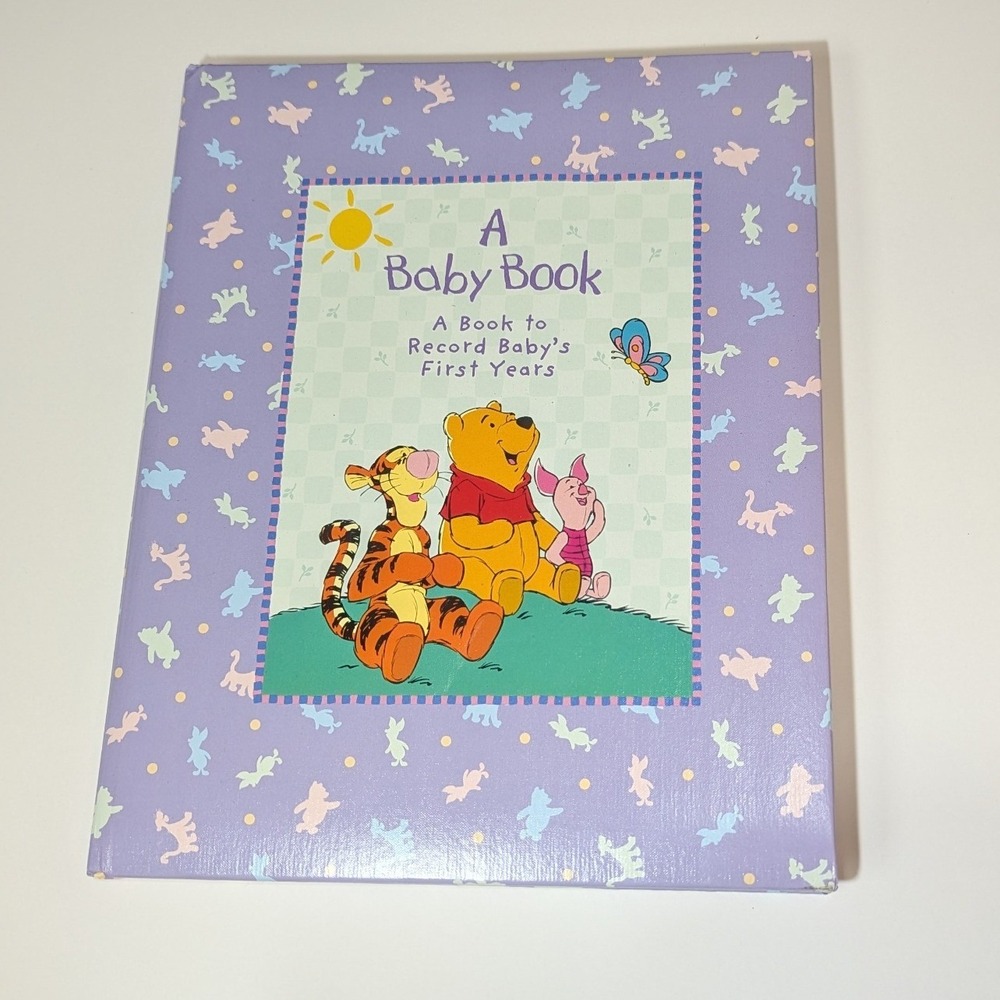 Disney Winnie the Pooh Baby Record Book Purple Memory Keepsake Boxed C.R. Gibson
